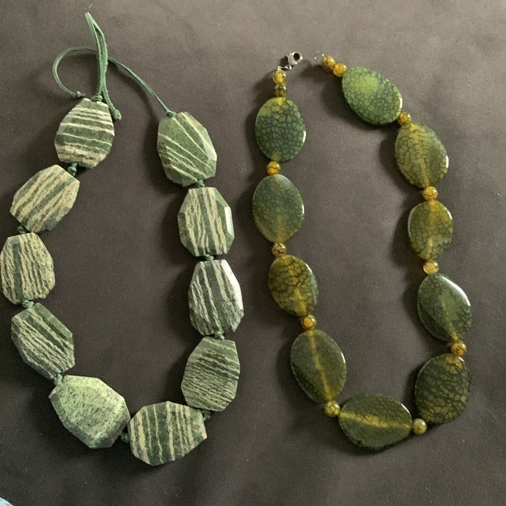 Green stone necklaces